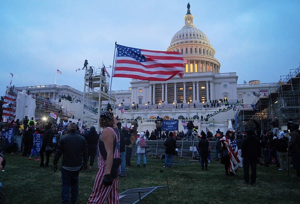 The storming of the United States Capitol, January 6, 2021 - the event his film recast as a false flag.
